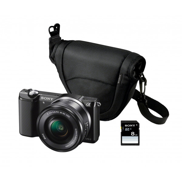 Sony A5000 Digitalkamera Hybrid 20,1 Megapixel, 3 x optischer Zoom schwarz + Objektiv 16 - 50 mm einziehbar, Schwarz + Transporttasche Weich lcs-emc + 8 GB Speicherkarte-31